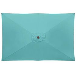 6' x 10' Oversized Rectangular Umbrella by BrylaneHome in Haze 6.5' x 10' Heavy Duty Fade-Resistant w/ Easy-Turn Crank
