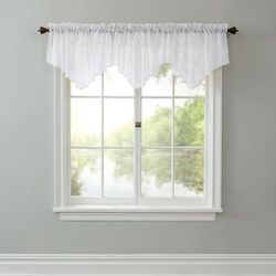 BH Studio Sheer Voile Ascot Valance by BH Studio in White Window Curtain