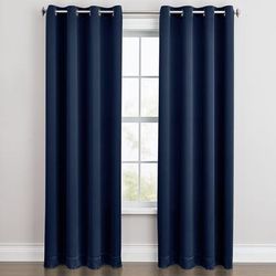 Wide Width BH Studio Room-Darkening Grommet Panel by BH Studio in Sapphire (Size 54" W 84" L) Window Curtain
