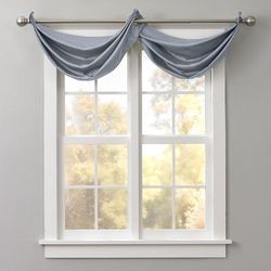 BH Studio Room-Darkening Waterfall Grommet Valance by BH Studio in Pewter Window Curtain
