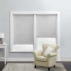 Wide Width Cordless Push-Up Roller Blackout Shade by BrylaneHome in Grey (Size 43" W 64" L) Window Shade