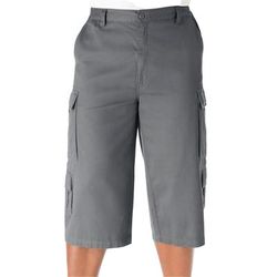 Men's Big & Tall 17" Side Elastic Cargo Shorts by KingSize in Steel (Size 46)