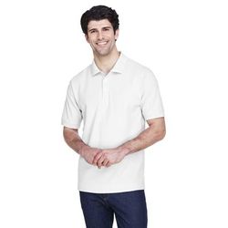 Devon & Jones D100 Men's Pima PiquÃ© Short-Sleeve Polo Shirt in White size XS | Cotton