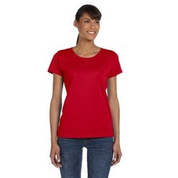 Fruit of the Loom L3930R Women's HD Cotton T-Shirt in True Red size Medium L3930