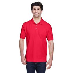 Devon & Jones D100 Men's Pima PiquÃ© Short-Sleeve Polo Shirt in Red size 6XL | Cotton