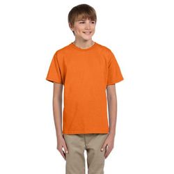 Fruit of the Loom 3931B Youth HD Cotton T-Shirt in Safety Orange size Large 3930BR, 3930B