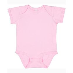 Rabbit Skins 4424 Infant Fine Jersey Bodysuit in Pink size 18MOS | Ringspun Cotton LA4424, RS4424