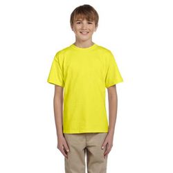 Fruit of the Loom 3931B Youth HD Cotton T-Shirt in Neon Yellow size Medium 3930BR, 3930B