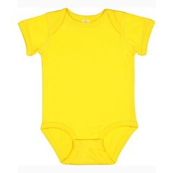 Rabbit Skins 4424 Infant Fine Jersey Bodysuit in Yellow size Newborn | Ringspun Cotton LA4424, RS4424
