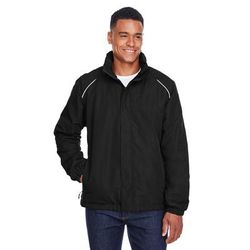 CORE365 88224T Men's Tall Profile Fleece-Lined All-Season Jacket in Black size Large/Tall | Polyester