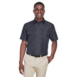 Harriton M580 Men's Key West Short-Sleeve Performance Staff Shirt in Dark Charcoal size Medium | Polyester