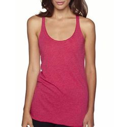 Next Level 6733 Women's Triblend Racerback Tank Top in Vintage Shocking Pink size Large NL6733
