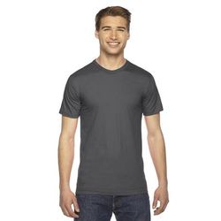 American Apparel 2001 Fine Jersey Short-Sleeve T-Shirt in Asphalt size Small | Cotton 2001W, AA2001W