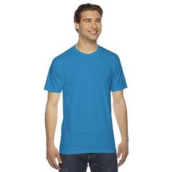 American Apparel 2001 Fine Jersey Short-Sleeve T-Shirt in Teal size XL | Cotton 2001W, AA2001W