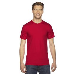American Apparel 2001 Fine Jersey Short-Sleeve T-Shirt in Red size XL | Cotton 2001W, AA2001W