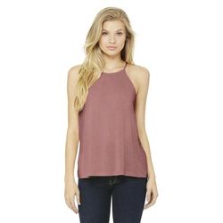 Bella + Canvas 8809 Women's Flowy High-Neck Tank Top in Mauve size XL | Polyester Blend B8809, BC8809