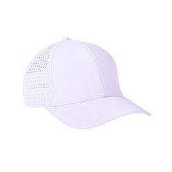 Big Accessories BA537 Performance Perforated Cap in White | Polyester