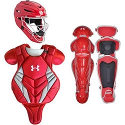 Under Armour Converge Victory Series NOCSAE Certified Youth Catcher's Set - Ages 9-12 Scarlet