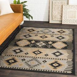 Foxburg 2'2" x 7'7" Rustic Charcoal/Gray/Light Beige/Tan/Peach/Peach/Beige Runner - Boutique Rugs