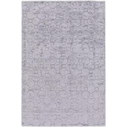 Damascus 2' x 3' Solid & Border Solid Stripes Gray Area Rug - Boutique Rugs