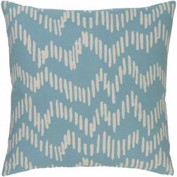 Gillette 22" Square Modern Cotton Beige/Sky Blue/Light Beige/Peach Throw Pillow - Boutique Rugs