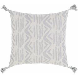 Stephenson 22" Square Modern Cotton Medium Gray/Gray/Slate/Slate Blue Throw Pillow - Boutique Rugs