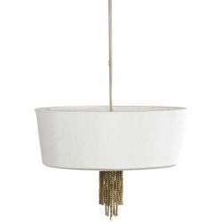 Jindalee 25"L x 25"W x 27"H Traditional White/Orange/Nickel/Translucent/Gold/Metallic - Nickel/White/Translucent Pendant - Hauteloom