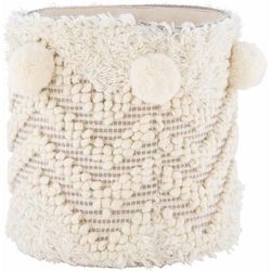 Bordon 14"H x 14"W x 14"D Cotton White/Cream/Gray/Gray Cream/Medium Gray/White/Cream/Medium Gray Decorative Basket - Boutique Rugs
