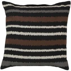 Chance 20" Square Modern Black/Cream/Dark Brown/Medium Gray Throw Pillow - Boutique Rugs