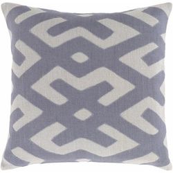 Colcord 18" Square Light Gray/Denim Lumbar Pillow - Boutique Rugs