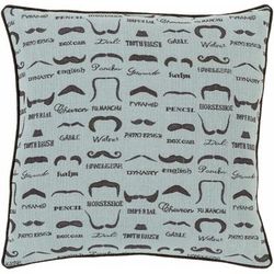 Dharruk 18" Square Cottage Dark Brown/Ice Blue Lumbar Pillow - Boutique Rugs