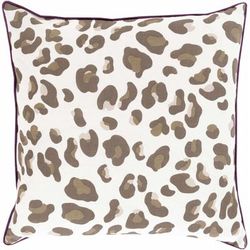 Woorree 20" Square Modern Dark Brown/Light Gray/Plum Throw Pillow - Boutique Rugs