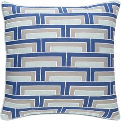 Paddington 18" Square Modern White/Dark Blue/Gray/Ice Blue/Navy Throw Pillow - Boutique Rugs