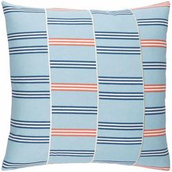 Shepherdsville 20" Square Modern Cotton Dark Blue/Cream/Coral/Light Blue/Navy Throw Pillow - Boutique Rugs