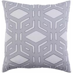 Berala 20" Square Traditional Cotton Light Gray/Charcoal/Gray Throw Pillow - Boutique Rugs