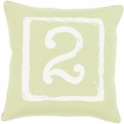 Bulford 20" Square Cottage Cotton Cream/Light Olive/Olive Throw Pillow - Boutique Rugs