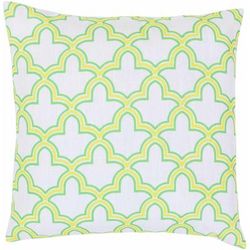 Bundeena 18" Square White/Grass Green/Light Green/Lime Green Throw Pillow - Boutique Rugs