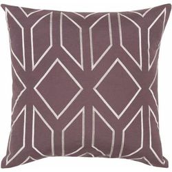 Isleworth 18" Square Traditional Ivory/Plum Throw Pillow - Boutique Rugs