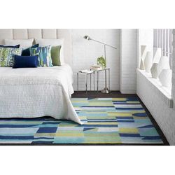Meadowlands 13"L x 19"W Modern Cotton Dark Blue/Navy Lumbar Pillow - Boutique Rugs