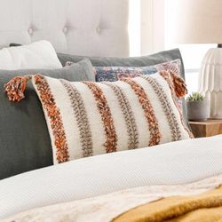Kondinin 13"L x 20"W Wool Beige/Cream/Burnt Orange/Light Brown Lumbar Pillow - Boutique Rugs