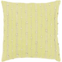 Cinebar 20" Square Traditional Cotton Cream/Light Green Throw Pillow - Boutique Rugs