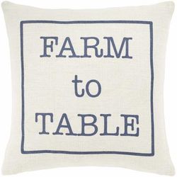 Maurepas 18" Square Cottage Jute Cream/Navy Throw Pillow - Boutique Rugs
