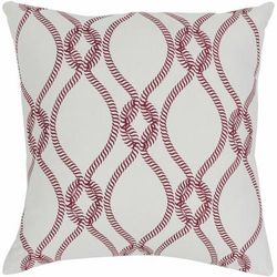 Robertsville 22" Square Coastal Cotton Cream/Red Throw Pillow - Boutique Rugs