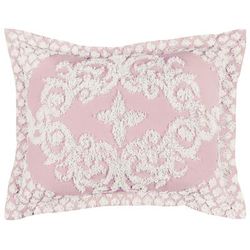 Chenille Medallion Design, Standard Sham by Better Trends in Pink (Size STANDARD)