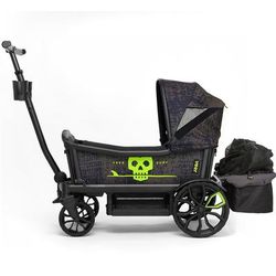 Veer Cruiser (2 Seater) Stroller Wagon with Retractable Canopy + Basket Bundle - Surf