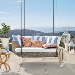Malia Hanging Daybed in Pebble Finish - Standard, Rumor Midnight - Frontgate