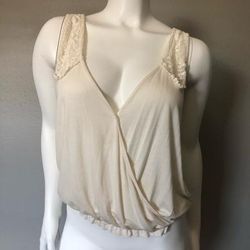 American Eagle Outfitters Tops | American Eagle White Lace Tank Top | Color: White | Size: L