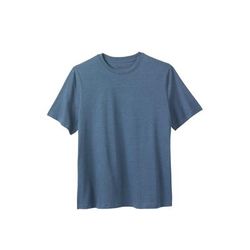 Men’s Big & Tall Shrink-Less Lightweight Crewneck T-Shirt by KingSize in Heather Slate Blue (Size 6XL)