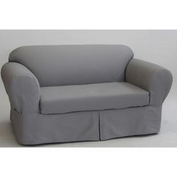 Twill 2-Pc. Slipcover by Classic Slip Covers, Inc. by Classic Slipcovers in Gray (Size LOVESEAT)