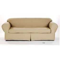 Twill 2-Pc. Slipcover by Classic Slip Covers, Inc. by Classic Slipcovers in Khaki (Size SOFA)